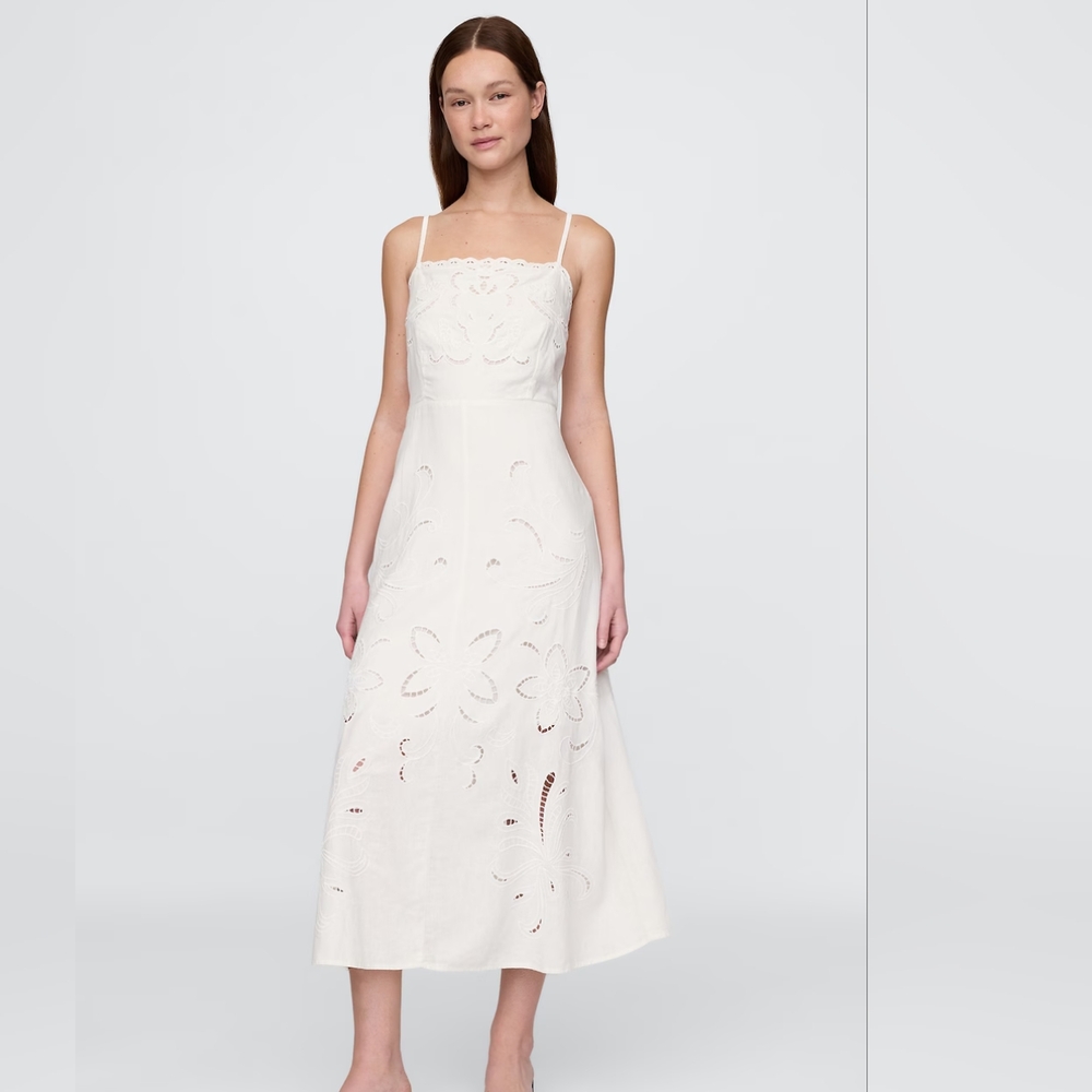 Linen Embroidered Dress